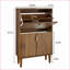 Armoires de rangement pour chaussures, 2 tiroirs rabattables de style moderne l 23,6 po | Beige | Panneau de particules + panneau de fibres à densité moyenne + bois de pin