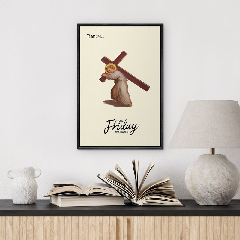 «Good vendredi Blessings», illustrations rétro, œuvre d'art, Noir, noir, noir, noir, H 24 po x l 16 po