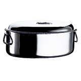 Oval Roasting Pan with Lid 17.72" - 1 Piece - Stainless Steel