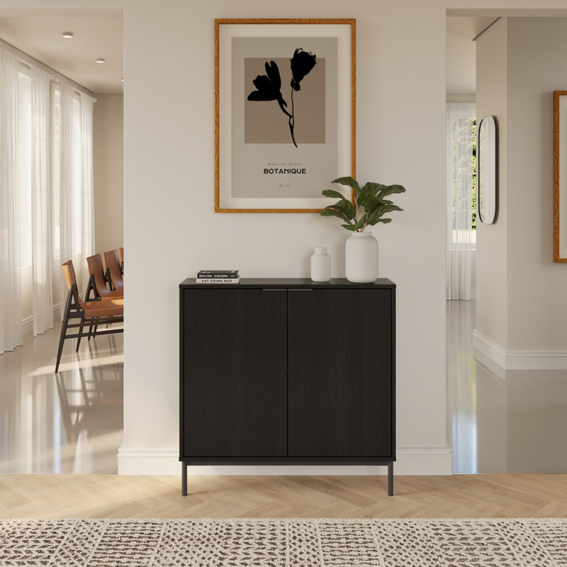 Slim 2-door Storage Console, Black