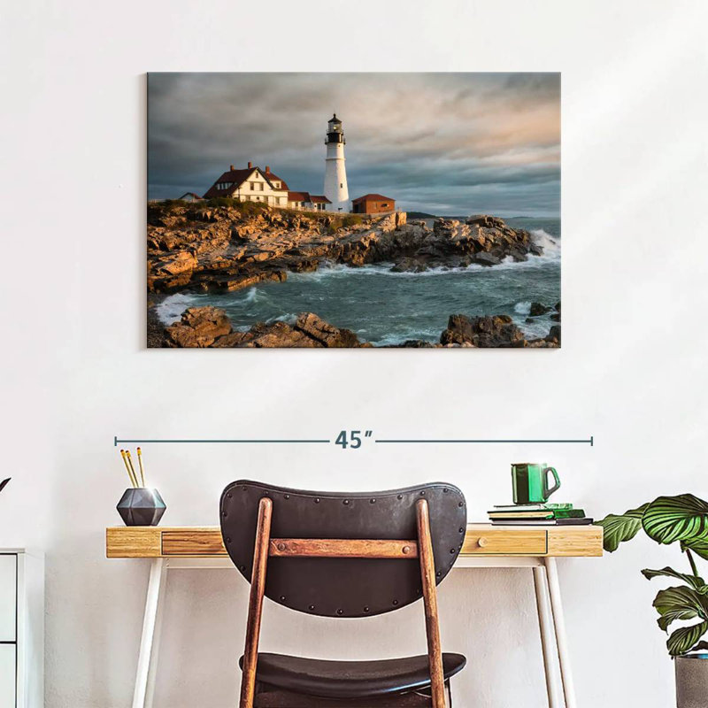 Aletra, phare de Portland Head, Maine, au lever du soleil, H 26 po x l 39 po