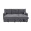 Canapé-lit modulaire en tissu gris foncé de 89 po avec méridienne réversible Emilia
