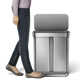 Simplehuman 58L / 15.3 Gallon Hands-Free Dual Compartment Recycling Kitchen Step Trash Can with Lid