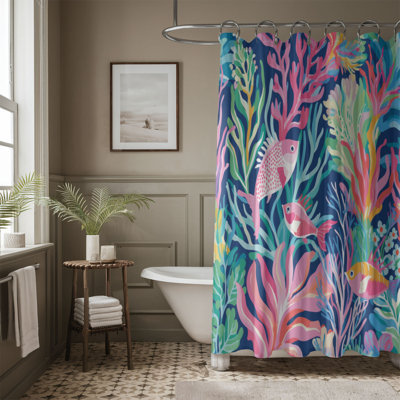 Rideau de douche standard 1 pièce Nautical Fish Prints