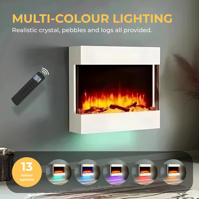 Darren Castleton Fires & Fireplaces 70.6cm W White Electric Fireplace