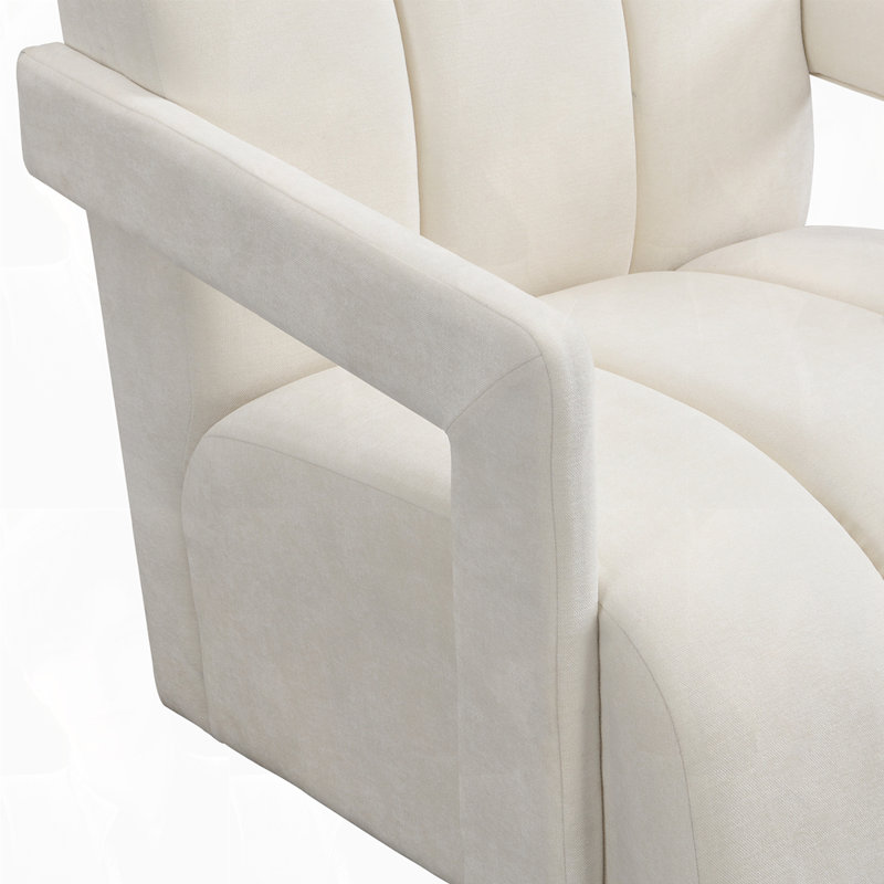 Fauteuil de loisir moderne 26,3 po, Polyester blanc