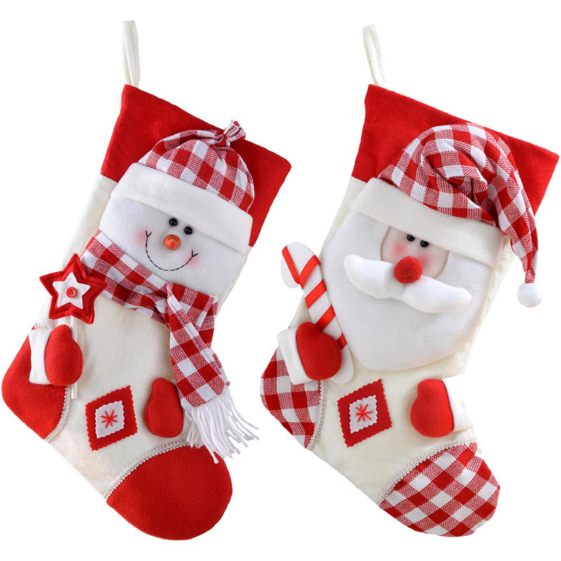 Snowman Santa Pack Hanging 3D Head Stocking