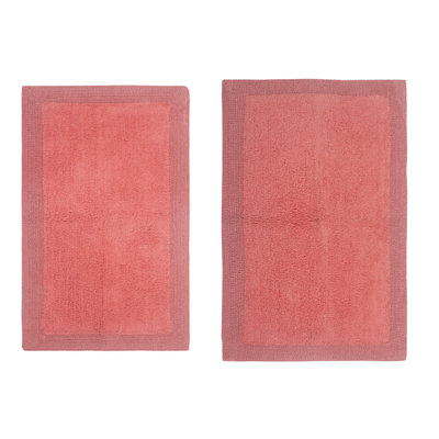 Luxury 100% Cotton Bath Rug (Set of 2) Reversible