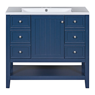 Ensemble de meuble-lavabo avec lavabo, une armoire et trois tiroirs Merranda