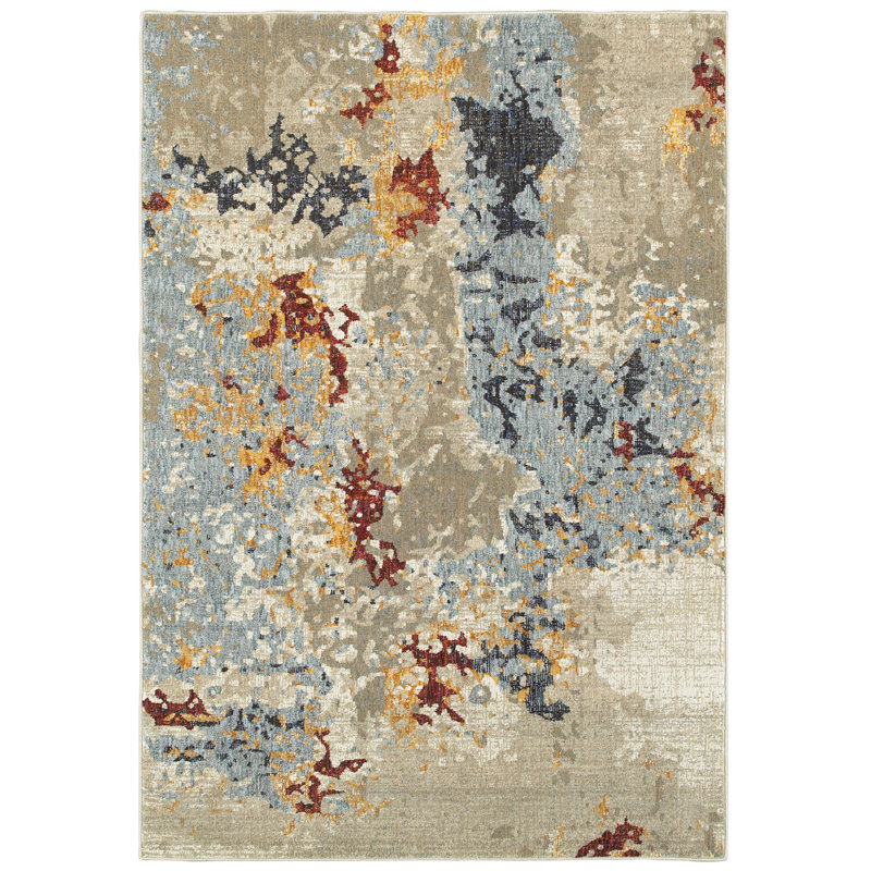 Tapis beige tissé à la machine Knox, Rectangle 8 pi 6 po x 11 pi 7 po