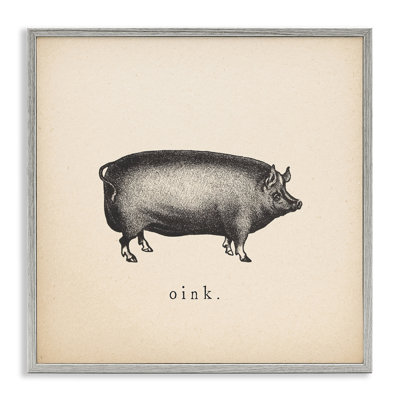 Oink Farm Pig Sounds Framed Giclee Art By Wild Apple Portfolio