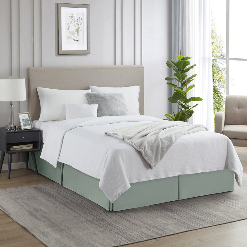 Luxury Pleated 14" Bed Skirt, Full, Sage Green