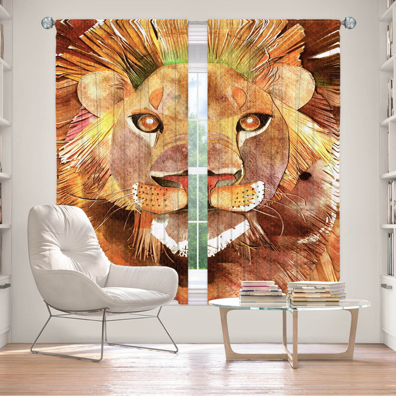 Ensemble de 2 rideaux doublÃ©s pour fenÃªtre de 203 cm x 155 cm par Marley Ungaro - Lion, L 40 po x L 82 po