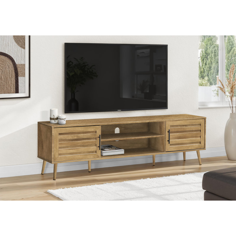 Meuble télé pour téléviseur de 70 po ou moins Feridan, Noyer