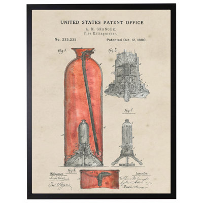 Fire Extinguisher Patent in Black Frame
