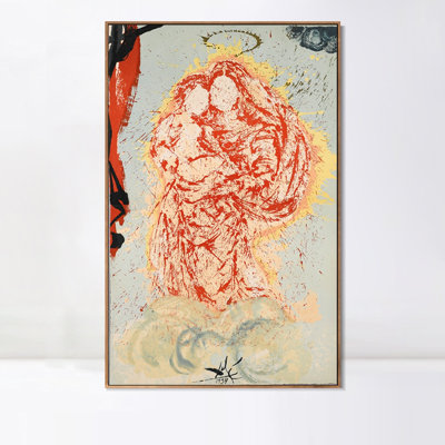 Art numérique sur toile encadrée, série # 033, par Salvador Dali, art mural pour le salon, décorations de bureau à domicile (cadre en bois de couleur mince, 18 po x 24 po)