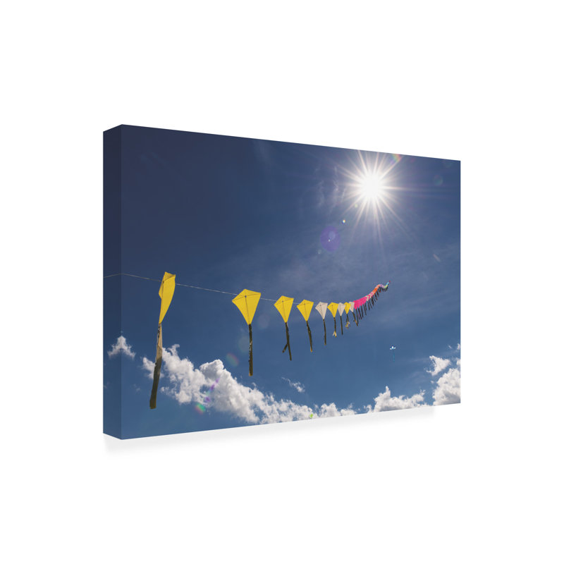 Art sur toile, boline de 60 cerfs volants, H 12 po x l 19 po