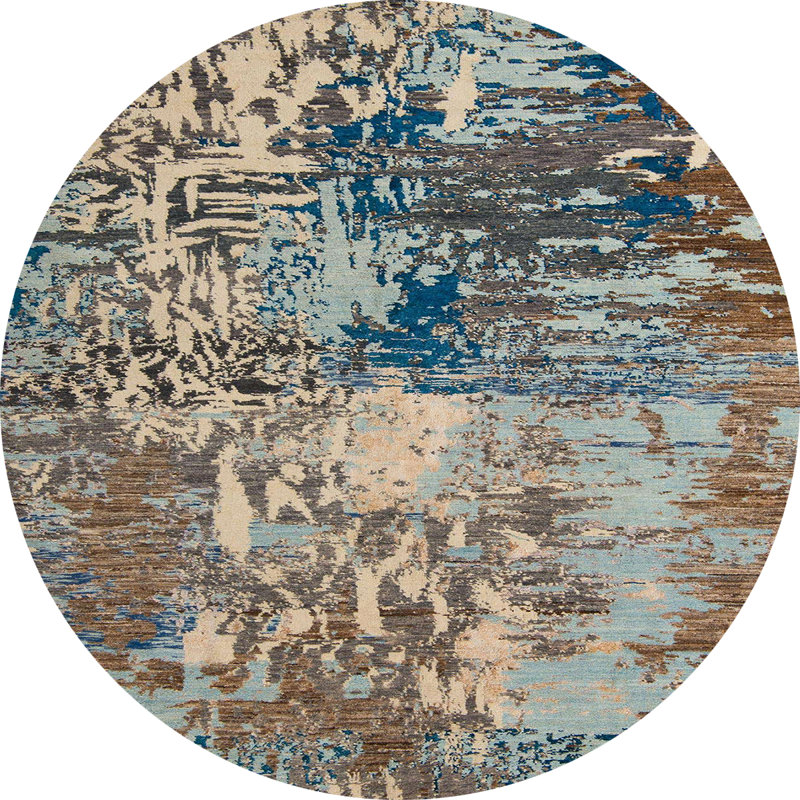 Abstract Indoor Rug, Round 7'