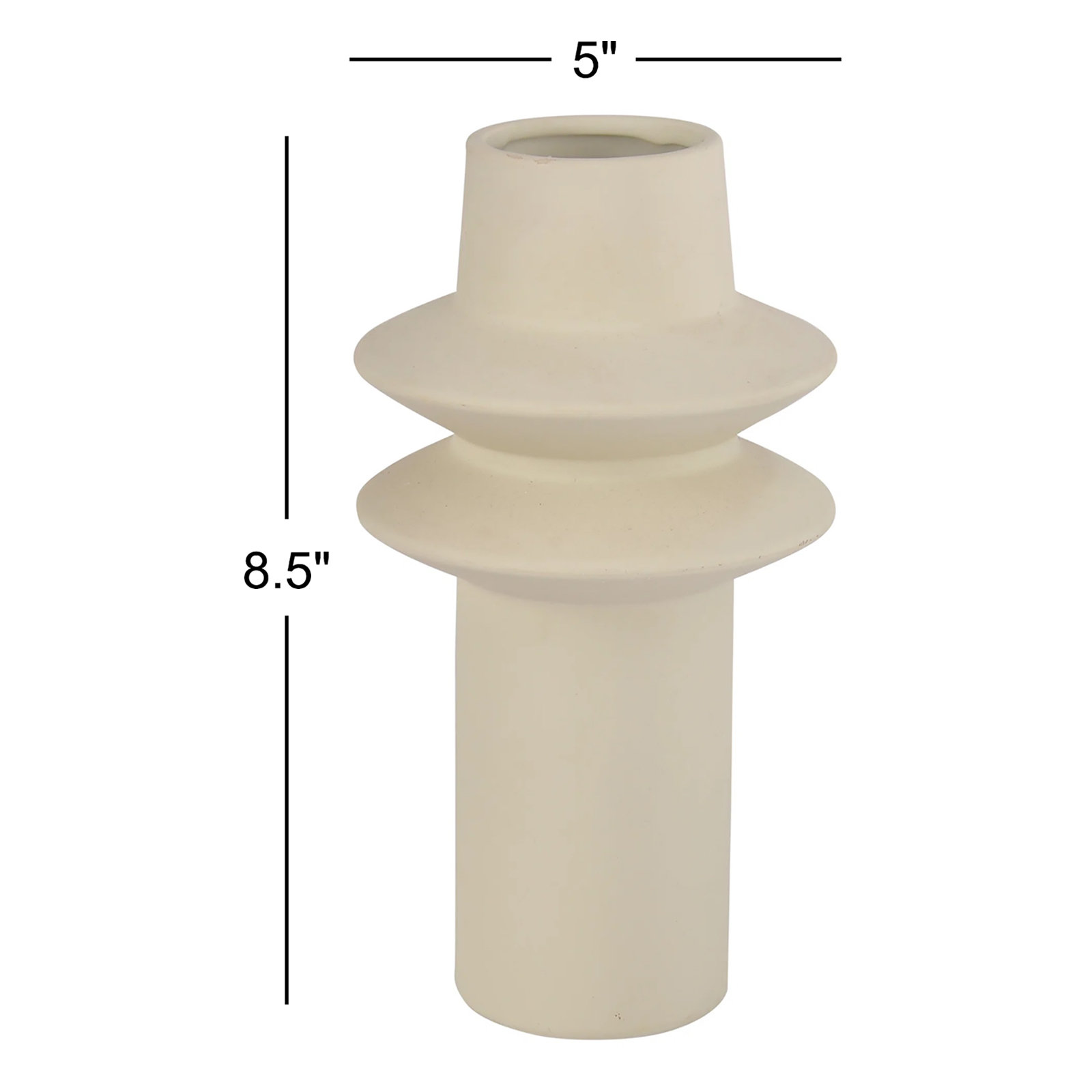 Trey Handmade Stoneware Table Vase, 8.5" H x 5" W x 5" D