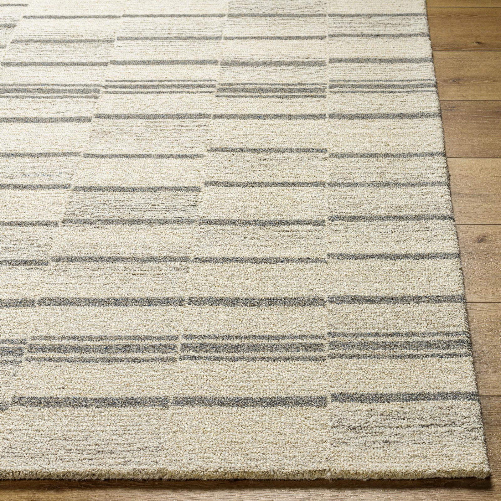 Androulla Handmade Wool Ivory/Gray Rug, Rectangle 2' x 3'