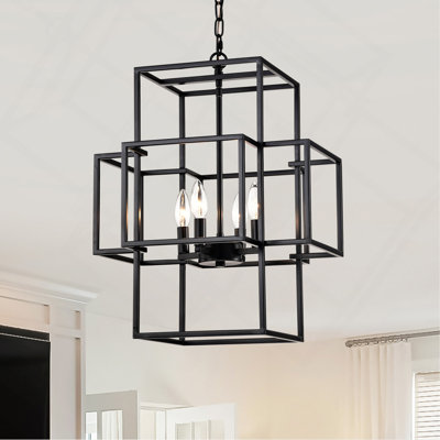 Luminaire suspendu en métal à 4 lumières