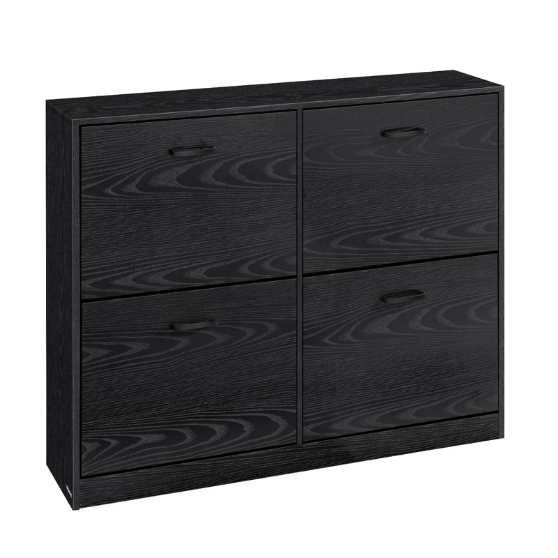 28 Pair Shoe Storage Cabinet, Black