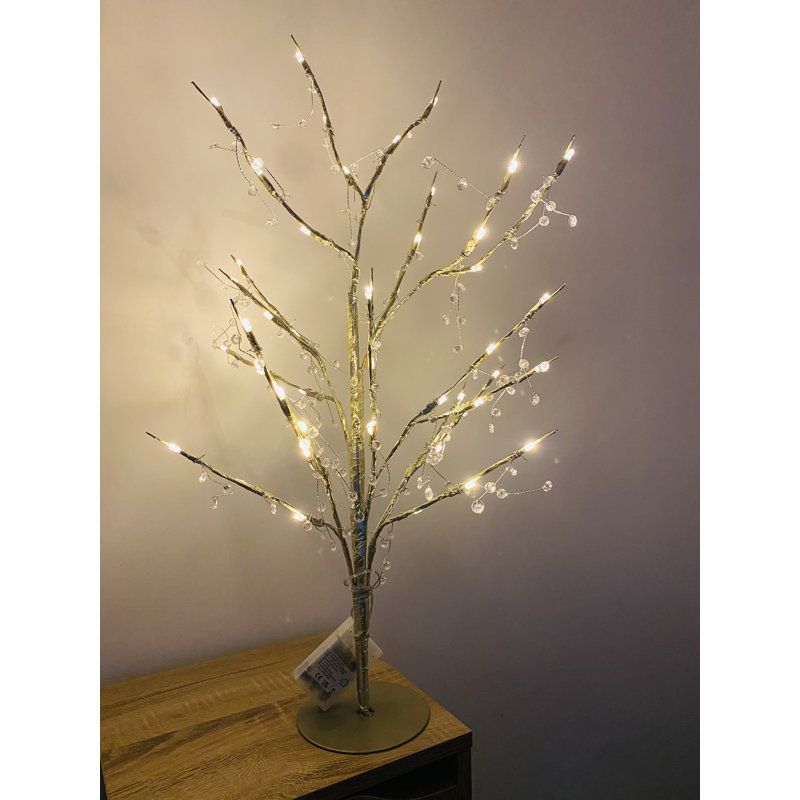 48 Pre-lit Jewelled Twig Tree Lighted Trees & Branches, Brown