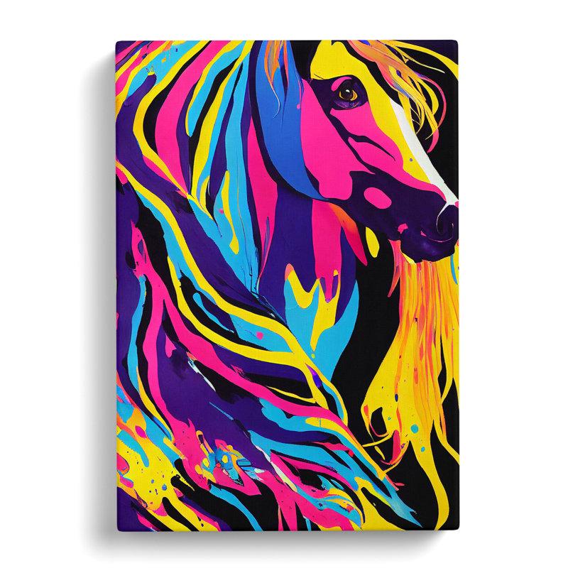 Horse Paint Splash No.5 Abstract - Wrapped Canvas, 50cm H x 35cm W x 3cm D