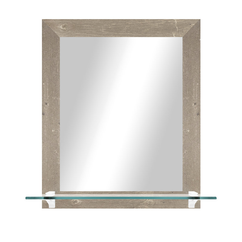 Beigenwald Flat Wall Mirror, Harvest Brown/White Bracket
