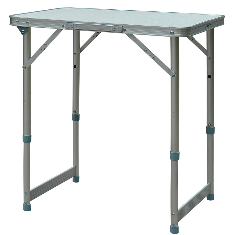 Table de camping pliante légère portative de 23 po - Hauteur réglable pour toutes les exigences: camping, pique-nique, garage, gris et argent