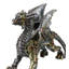 Sculpture de robot cyborg mécanique steampunk en forme de dragon, détails des engrenages et du mécanisme d'horlogerie