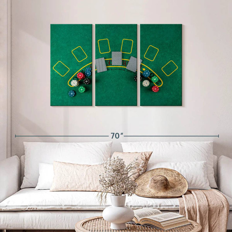 Top View Of Blackjack Table, 28" H x 45" W