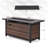 Bohde Rectangle Wicker Propane Smokeless Fire Pit Table with Lid