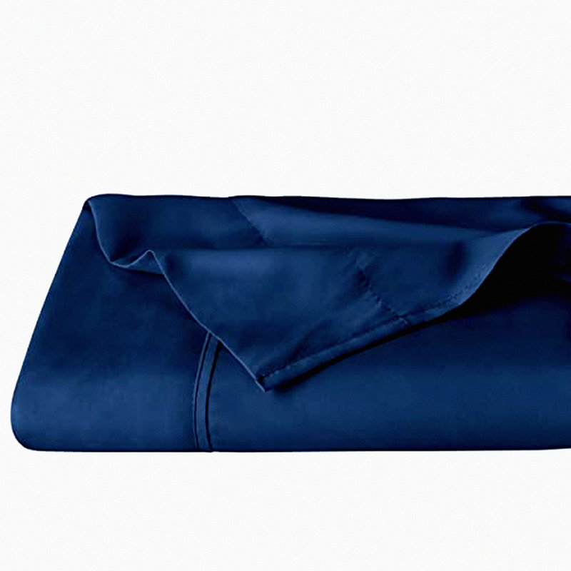 Luxury Brushed Dark Blue Flat Sheet - Premium 1800 Ultra-Soft Top Sheet for Hotel Luxury - Easy Care Double Brushed Fabric - 1 Flat Sheet Only