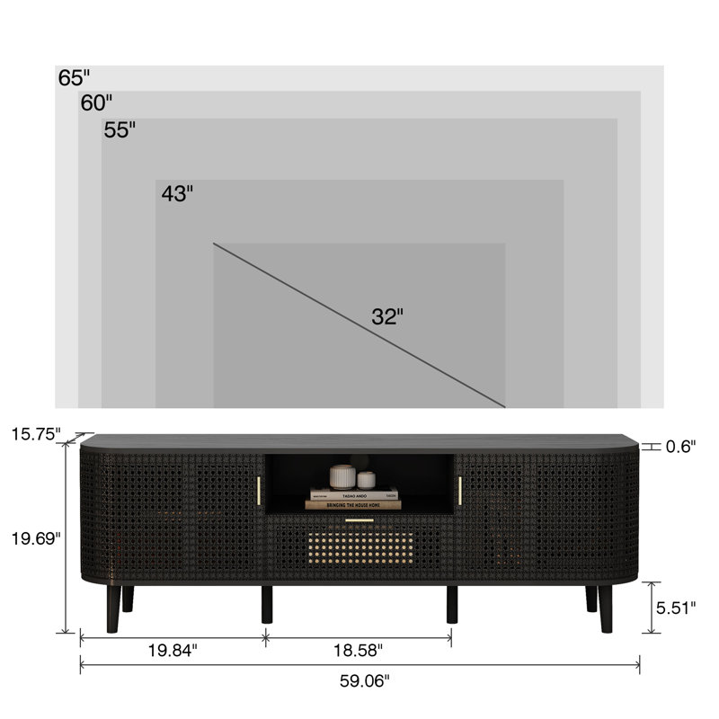 59.06" Tv Stand, Black
