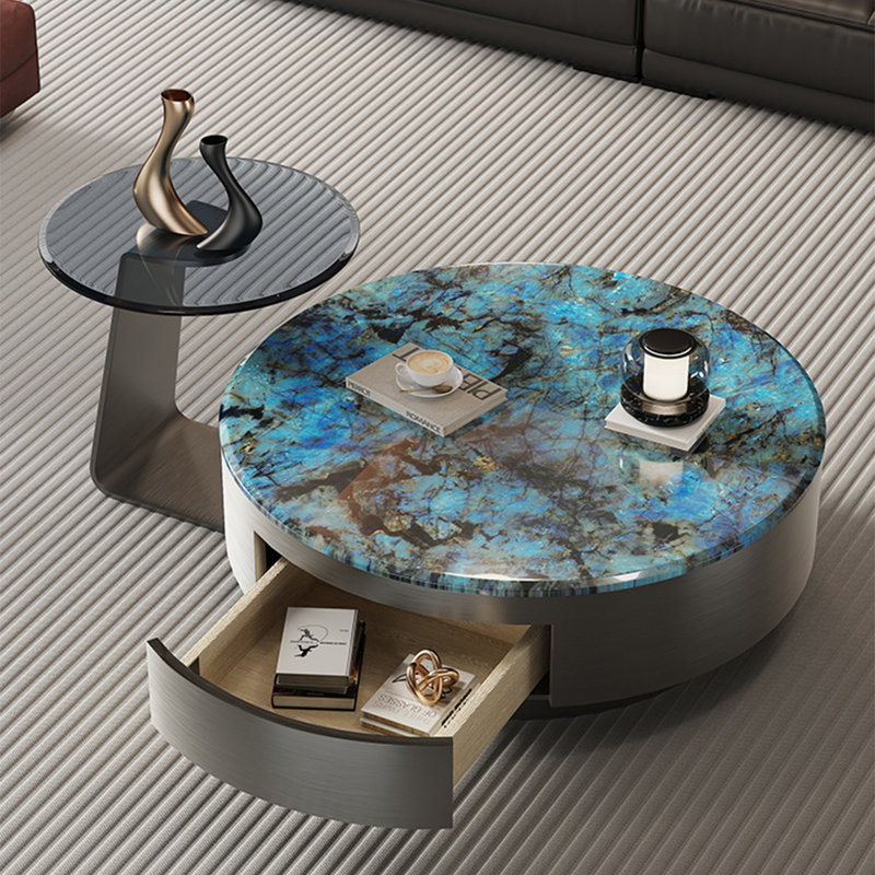 Ensemble de tables basses Super Crystal Stone, H 13,8 po x L 31,5 po x l 31,5 po