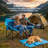 Loveseat Camping Chair with Mat, Double Camping Chair Folding Chair for Two People, Blue
