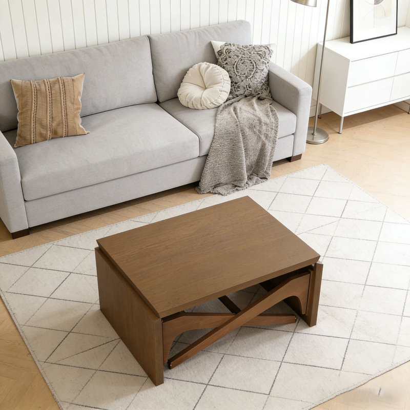 2 in 1 table, Expandable coffee table, Walnut