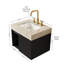 Meuble-lavabo suspendu de 61 cm avec comptoir en pierre frittée et lavabo en céramique