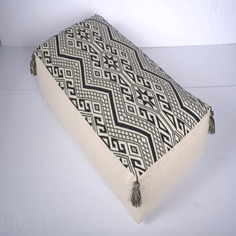 Repose-pieds rectangulaire rembourré en tissu