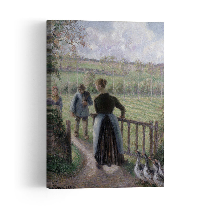 The Woman With The Geese, 1895 Impressionist Abstract Contemporary Goose Landscape Wall Art Print, 45.72cm H x 30.48cm W