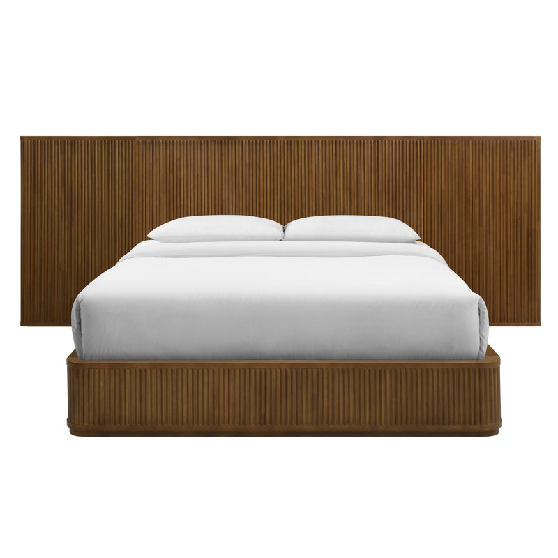Ellison Fluted Solid Wood Bed Walnut