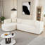 Canapé modulaire incurvé en forme de L de 109 po de style moderne | Chenille infroissable, mousse haute densité + ressorts ensachés, 2 coussins décoratifs, assemblage sans outil-1925745231