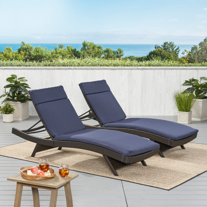 Coussin de chaise longue d'intérieur Cara, Bleu marine