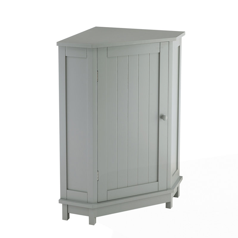 Armoire de salle de bain d'angle avec tablette réglable, Gris