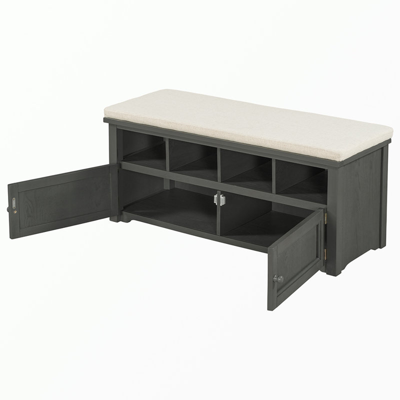 Banc avec armoire Lathbury, Gris foncé