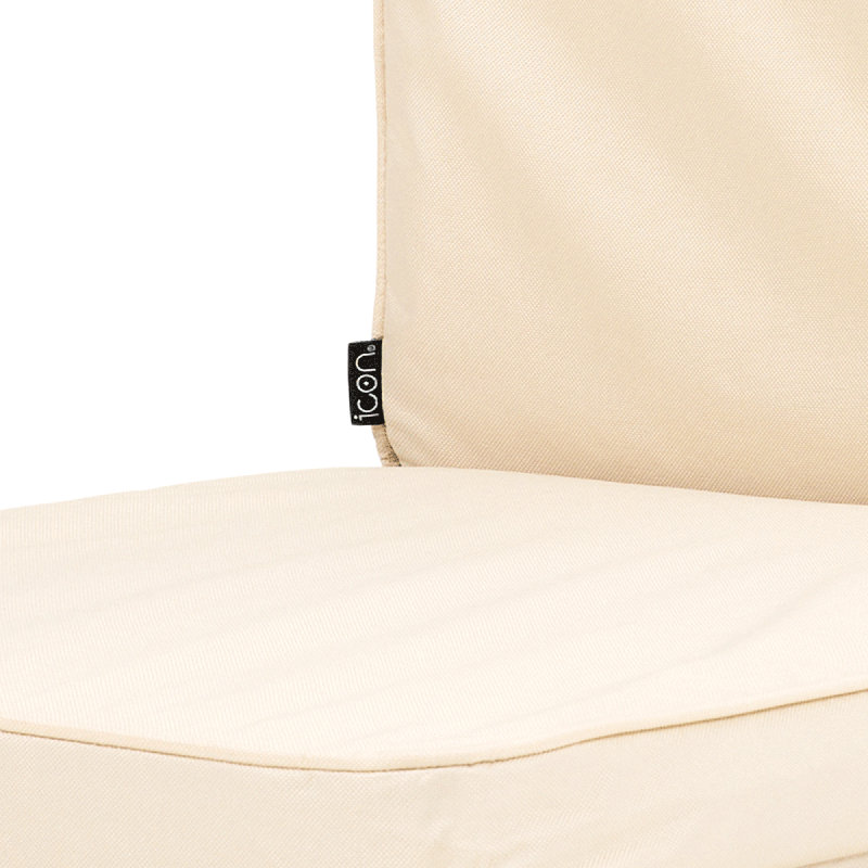 Geometric Outdoor High Back Seat Pad, Cream