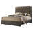 Modern Tufted Queen Bed Frame with Rubberwood Headboard in Gray