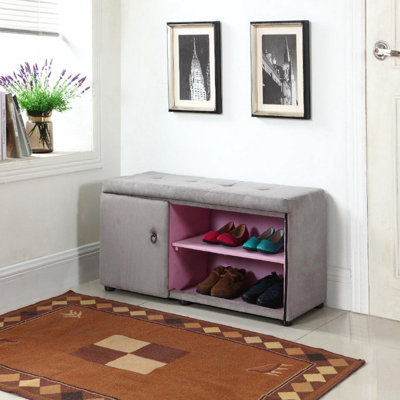 18" Tall For Shoe Storage, Silver Gray Color Storage Unit , Luxury