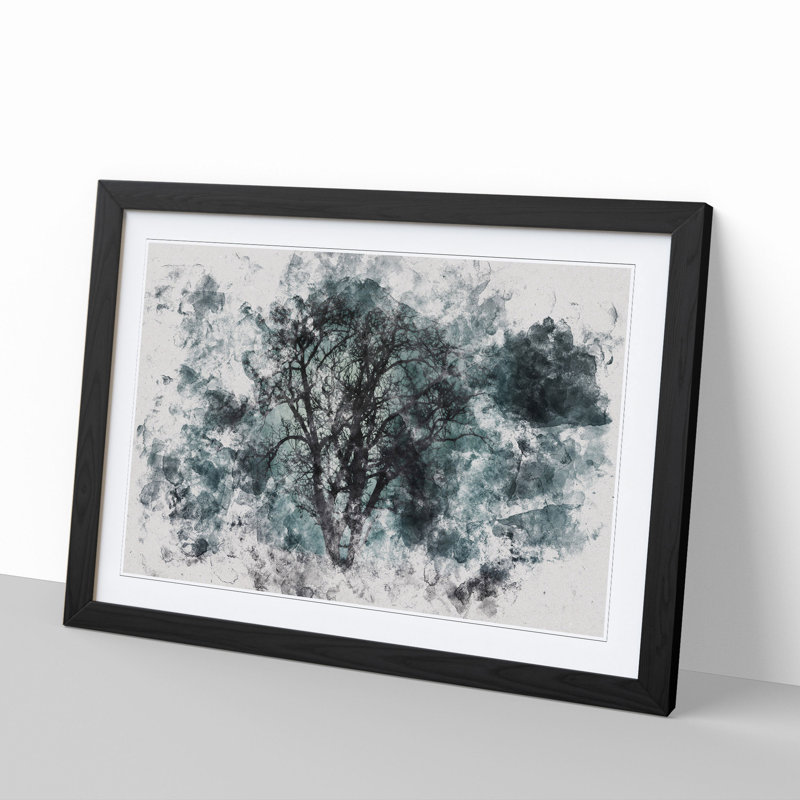 Tree at Dusk - Picture Frame Graphic Art, Black, 65cm H x 90cm W x 2cm D